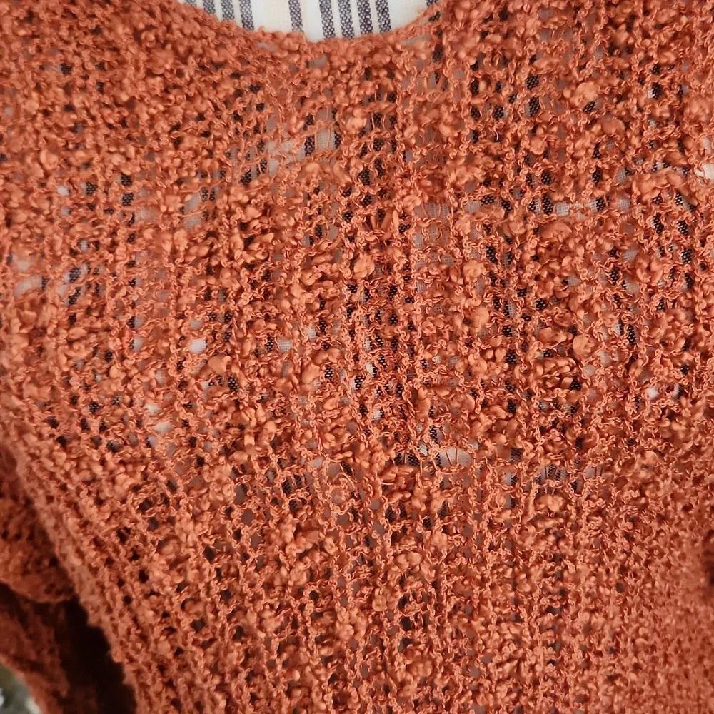 Love Tree Lose Weaved Criss Cross Open Back Sweater Top - Picture 4 of 6
